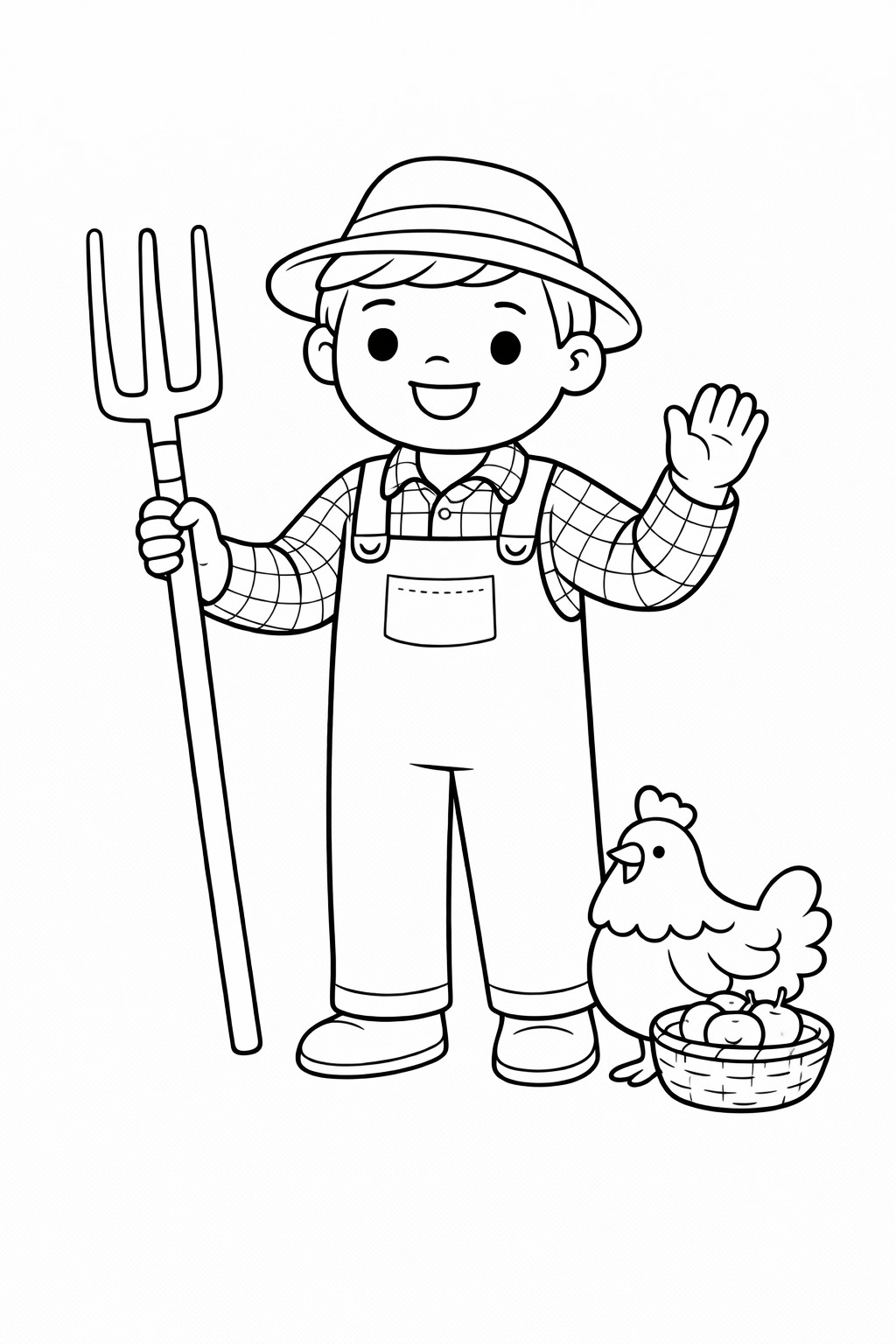 Farmář s vidlemi