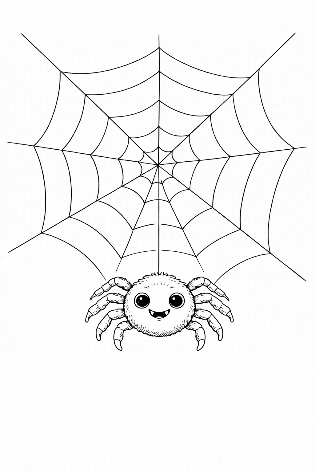 Pavouček visí z pavučiny