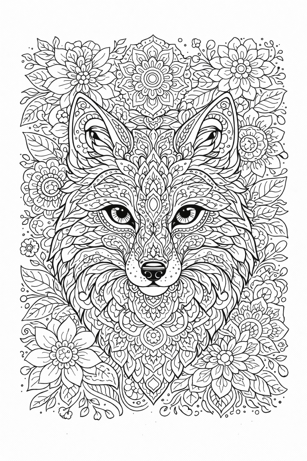 Liška z květin – mandala