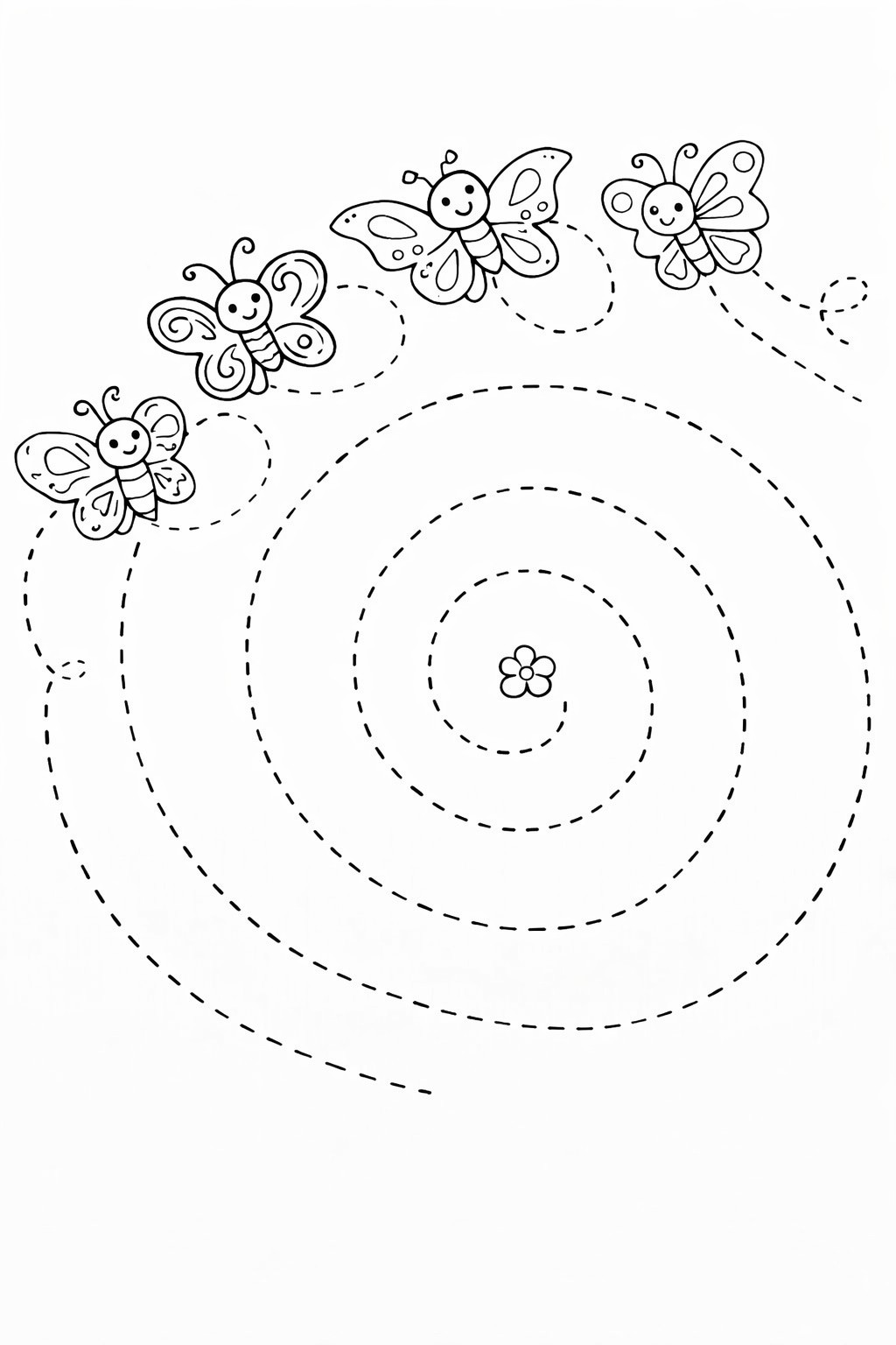 Spirála s motýlky – grafomotorika